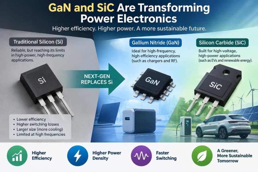 ⚡ Breakthrough in Power Electronics: How GaN and SiC Devices Are Replacing Traditional Silicon