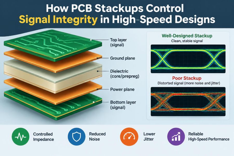 🖨️ How PCB Stackups Control Signal Integrity in High-Speed Designs