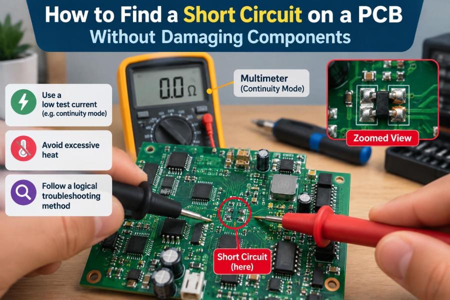 ๐ How to Find a Short Circuit on a PCB Without Damaging Components