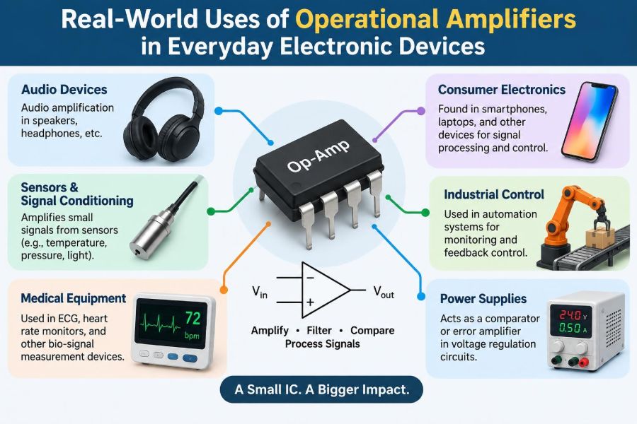 ๐ Real-World Uses of Operational Amplifiers in Everyday Electronic Devices