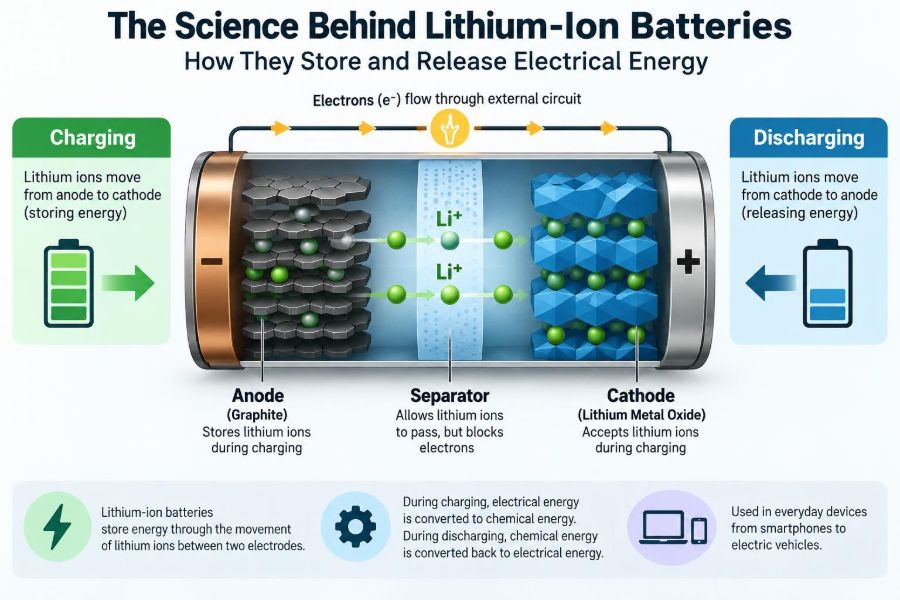 🔋 The Science Behind Lithium-Ion Batteries: How They Store and Release Electrical Energy