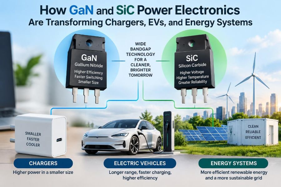 ⚡ Why GaN and SiC Power Electronics Are Transforming Chargers, EVs, and Energy Systems