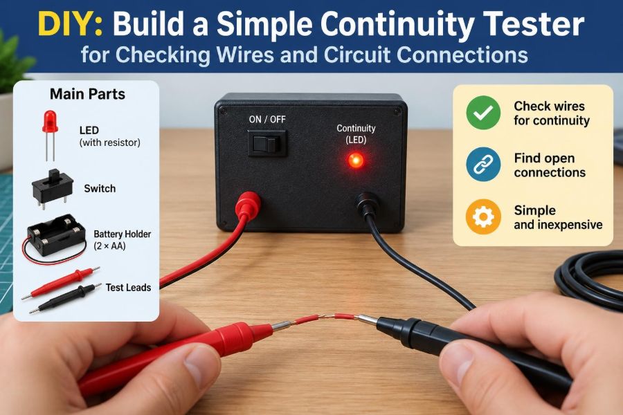🔌 DIY: Build a Simple Continuity Tester for Checking Wires and Circuit Connections
