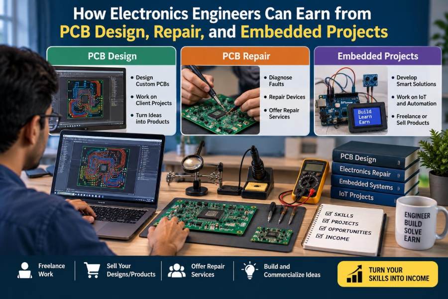 🔌 How Electronics Engineers Can Earn from PCB Design, Repair, and Embedded Projects