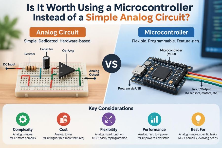 🔌 Is It Worth Using a Microcontroller Instead of a Simple Analog Circuit?