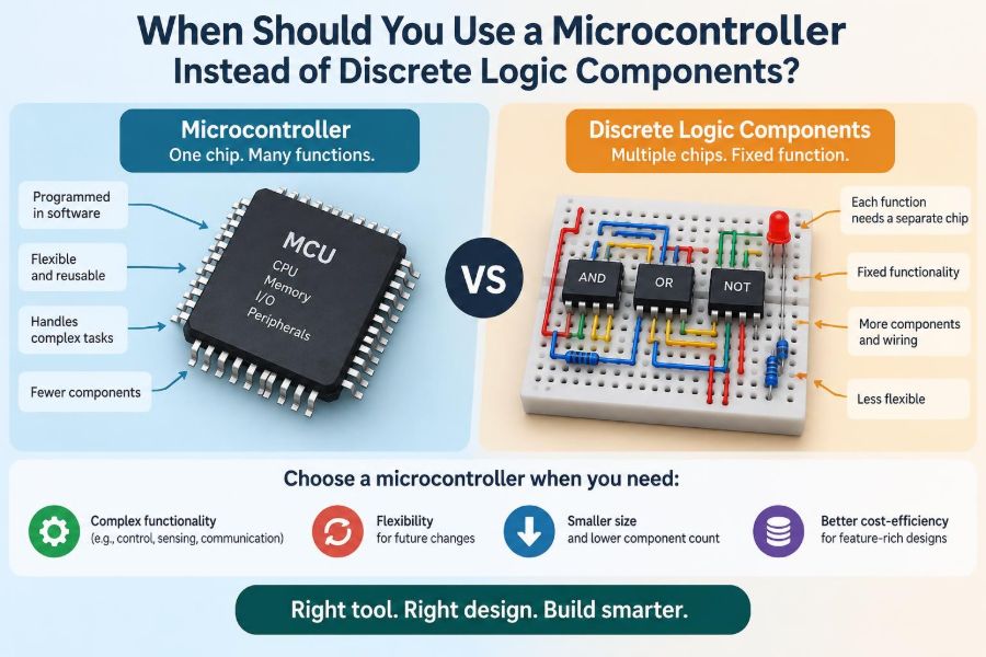 🔌 When Should You Use a Microcontroller Instead of Discrete Logic Components?
